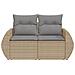 Divano Da Giardino Con Cuscini A 2 Posti Beige In Polyrattan - Foto miniatura 3