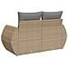 Divano Da Giardino Con Cuscini A 2 Posti Beige In Polyrattan - Foto miniatura 5