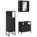 Set Di Mobili Da Bagno 3 Pz Nero In Legno Multistrato - Foto miniatura 2