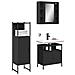 Set Di Mobili Da Bagno 3 Pz Nero In Legno Multistrato - Foto miniatura 1