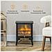 Caminetto Elettrico da 1800W con Effetto Fiamma a 3 Intensità, in Metallo e Vetro, 36x21x47 cm, Nero - Foto miniatura 5