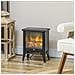 Caminetto Elettrico da 1800W con Effetto Fiamma a 3 Intensità, in Metallo e Vetro, 36x21x47 cm, Nero - Foto miniatura 6