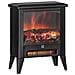 Caminetto Elettrico da 1800W con Effetto Fiamma a 3 Intensità, in Metallo e Vetro, 36x21x47 cm, Nero - Foto miniatura 1