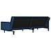 Divano Letto a 2 Posti con 2 Cuscini Blu in Velluto - Foto miniatura 8