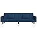 Divano Letto a 2 Posti con 2 Cuscini Blu in Velluto - Foto miniatura 4