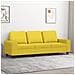 Divano A 3 Posti Giallo Chiaro 180 Cm In Tessuto - Foto miniatura 8