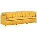 Divano Modulare con Cuscini in Tessuto a Coste Giallo Chiaro - Foto miniatura 1