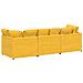 Divano Modulare con Cuscini in Tessuto a Coste Giallo Chiaro - Foto miniatura 7