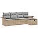 Set Divano da Giardino  da 5 Pezzi con Cuscini Beige Polyrattan, Divano da Giardino a 2 Posti  con Storage e Cuscini Beige Polyrattan - Foto miniatura 1