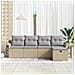 Set Divano da Giardino  da 5 Pezzi con Cuscini Beige Polyrattan, Divano da Giardino a 2 Posti  con Storage e Cuscini Beige Polyrattan - Foto miniatura 3