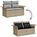 Set Divano da Giardino  da 5 Pezzi con Cuscini Beige Polyrattan, Divano da Giardino a 2 Posti  con Storage e Cuscini Beige Polyrattan - Foto miniatura 9