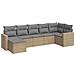 Set Divani da Giardino 7 pz con Cuscini Beige in Polyrattan - Foto miniatura 1