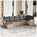 Set Divani da Giardino 7 pz con Cuscini Beige in Polyrattan - Foto miniatura 2