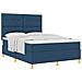 Letto con Rete a Molla e Materasso Blu 140x200 cm in Tessuto - Foto miniatura 1