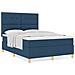 Letto con Rete a Molla e Materasso Blu 140x200 cm in Tessuto - Foto miniatura 4