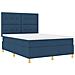 Letto con Rete a Molla e Materasso Blu 140x200 cm in Tessuto - Foto miniatura 6