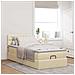 Pouf Letto con Materasso Crema 100x200 cm in Tessuto - Foto miniatura 4