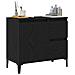 Mobile per Lavabo Nero Rovere 65x33x60 cm in Legno Compresso - Foto miniatura 3