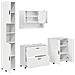 Set di mobili per il bagno 4 pcs Bianco lucido 30 x 35 x 192 cm - Foto miniatura 1