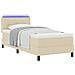 Letto a molle con materasso Crema 80 x 200 cm Tessuto - Foto miniatura 3