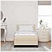 Letto a molle con materasso Crema 80 x 200 cm Tessuto - Foto miniatura 5