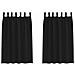 Tende con tende 2 pcs Nero 175x140cm Poliestere - Foto miniatura 1