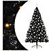 Albero di Natale artificiale con luci integrate Nero 210 cm PVC - Foto miniatura 1