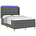 Letto a molle con materasso Grigio 140 x 200 cm Tessuto - Foto miniatura 3