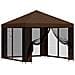 Gazebo da giardino con pareti laterali 3 x 3 m Marrone - Foto miniatura 1