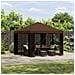 Gazebo da giardino con pareti laterali 3 x 3 m Marrone - Foto miniatura 2