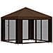 Gazebo da giardino con pareti laterali 3 x 3 m Marrone - Foto miniatura 3