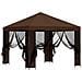 Gazebo da giardino con pareti laterali 3 x 3 m Marrone - Foto miniatura 4