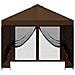Gazebo da giardino con pareti laterali 3 x 3 m Marrone - Foto miniatura 5