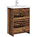 Mobiletto da Bagno Sotto Lavabo Legno antico 56 x 37,5 x 81 cm - Foto miniatura 2