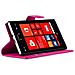 Custodia Compatibile Con Nokia Lumia 925 In Rosa Vivo - Coperchio Protettiva Con Chiusura Magnetica, Funzione Stand E Tasca Per Le Carte - Foto miniatura 3