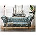 Chaise Longue In Velluto Blu Marino Con Motivo Floreale Nantilly - Foto miniatura 11