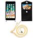 Catena Di Telefoni Cellulari Compatibile Con Apple Iphone 8 Plus / 7 Plus / 7s Plus In Crema Beige - Coperchio Protettivo In Silicone Con Anelli D'argento, Cinturino In Corda E Custodia Staccabile - Foto miniatura 6