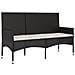 Panca Da Giardino A 3 Posti Con Cuscini In Polyrattan Nero - Foto miniatura 2