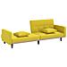 Divano Letto Con Cuscini Giallo Chiaro In Tessuto - Foto miniatura 2