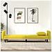 Divano Letto Con Cuscini Giallo Chiaro In Tessuto - Foto miniatura 4
