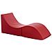Letto Pieghevole Andreina, Pouf Trasformabile In Letto Singolo, 100% Made In Italy, Pouf Trasformabile In Una Chaise Longue In Ecopelle, Cm 130x50h50, Rosso - Foto miniatura 2