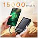 Batteria Di Emergenza Solare 15000mah, Cavo Micro-usb Lightning Usb-c Usb - Foto miniatura 3