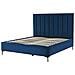 Letto Matrimoniale Con Contenitore 180 X 200 Cm In Velluto Blu Sezanne - Foto miniatura 5