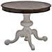 Tavolo Rotondo Allungabile Intagliato Legno Shabby Bicolore 100x100x80 - Foto miniatura 1