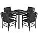 Set da Pranzo da Giardino 5 pz Nero con Cuscini in Polyrattan - Foto miniatura 1