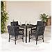 Set da Pranzo da Giardino 5 pz Nero con Cuscini in Polyrattan - Foto miniatura 6