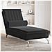Chaise Longue Massaggi Con Cuscino A Rullo Nero In Velluto - Foto miniatura 1
