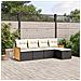 Set Divani Da Giardino 5 Pz Con Cuscini In Polyrattan Nero - Foto miniatura 1