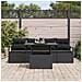 Set Divani Giardino  5 Pezzi con Cuscini Nero Polyrattan, Divano Giardino  2 Posti con Cuscini Nero Polyrattan - Foto miniatura 3