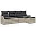 Set Divano da Giardino  da 5 Pezzi con Cuscini Grigio Chiaro in Rattan Polivalente, Divano da Giardino  a 2 Posti con Cuscini Grigio Chiaro in Rattan Polivalente - Foto miniatura 1